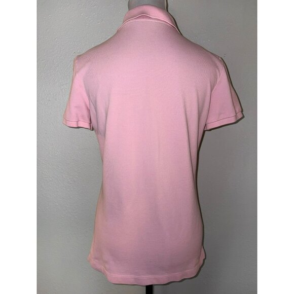 Lilly Pulitzer Chic Fit Polo Shirt Pink Pima Cotton Blend Size Medium - Picture 2 of 8
